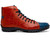 Milano Genuine Alligator Lace Up Designer Boots Blue/ Cognac Hermond