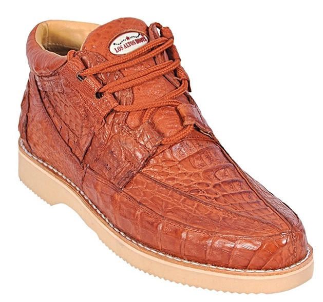 Los Altos Cognac Crocodile Casual Ankle Boot ZA060103