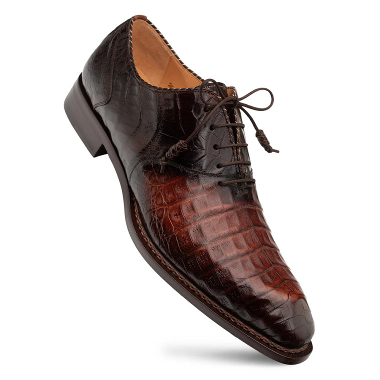 Mezlan Men's Two Tone Sport Rust/Brown Crocodile Oxford Shoes Westside