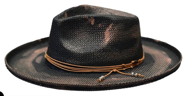 Bruno Capelo Men's Wide Brim Summer Straw Hat Black BU-611 