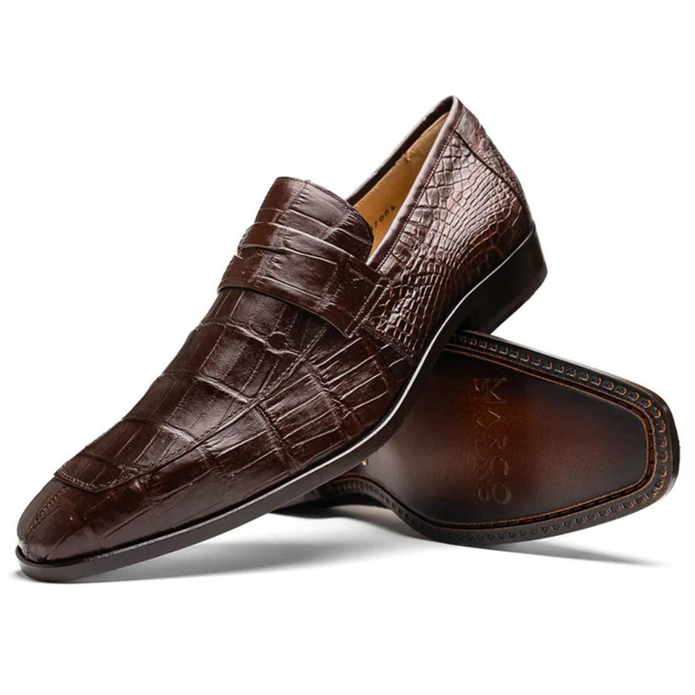  Marco Di Milano Genuine Alligator Penny Loafer Brown Matteo 