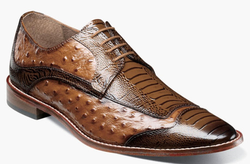 Stacy Adams Shoes Cognac Crocodile Texture Leather Giansanti 25536-240 Stacy Adams Shoes Cognac Crocodile Texture Leather Giansanti 25536-240