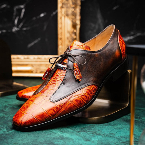 Marco Milano Exotic Alligator Shoes Brady Gator Derby Anzio display picture 3