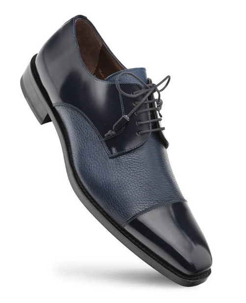 Mezlan Toulouse Blue/Navy Men\'s Size 8 Cap Toe Stylish Oxford Mezlan Blue Dress Shoes for Men for sale | eBay main image 4