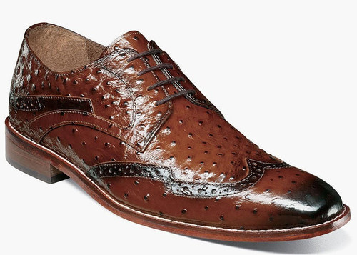 Stacy Adams Shoes Cognac Gator Print Leather 255537-221 IS display picture 1
