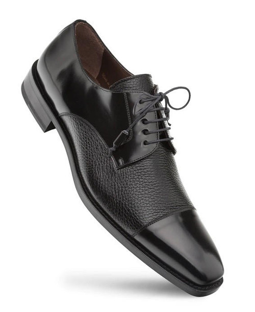 Mezlan Knowles Men\'s Size 10 Cap Toe Loafers Black Calf/Deerskin Mezlan Black Deerskin and Calf leather Slip-on for men  main image 4