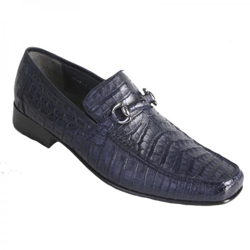 Men'S Casual Slip On Stylish Dress Loafer Navy Genuine Lizard Los Altos Shoes main image 0