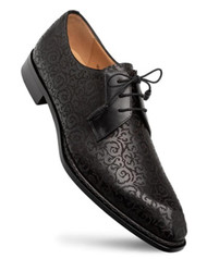  Mezlan Men's Ornate Pattern Calfskin Dress Shoes Black Lontani 