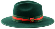  Bruno Capelo Green Wide Brim Fedora Hat Designer Wesley WE-970 