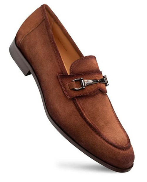 Mezlan Mens Italian Suede Ornament Bit Loafer Tan Bracco display picture 1