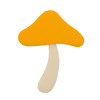 COE96 fusible precut glass mushroom in yellow.