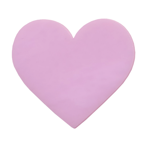 COE90 fusible precut opaque pink glass heart.