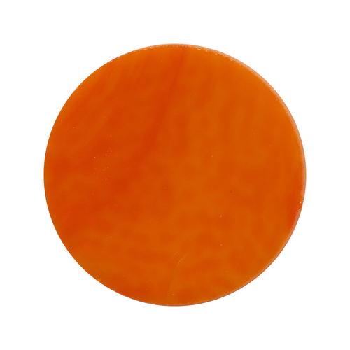 COE90 Fusible Precut Glass Circle - Opaque Orange