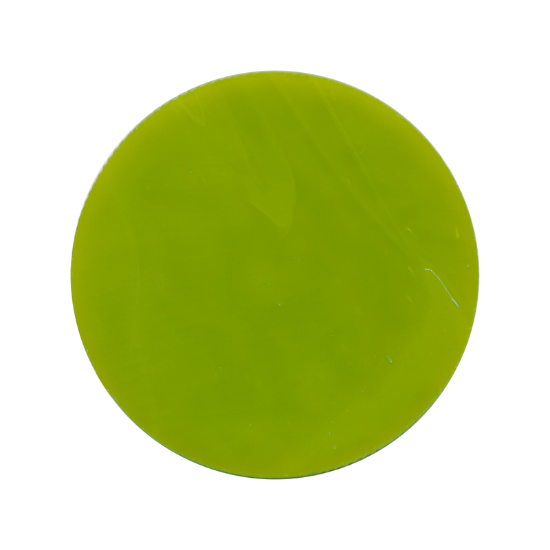 COE90 Fusible Precut Glass Circle - Opaque Spring Green