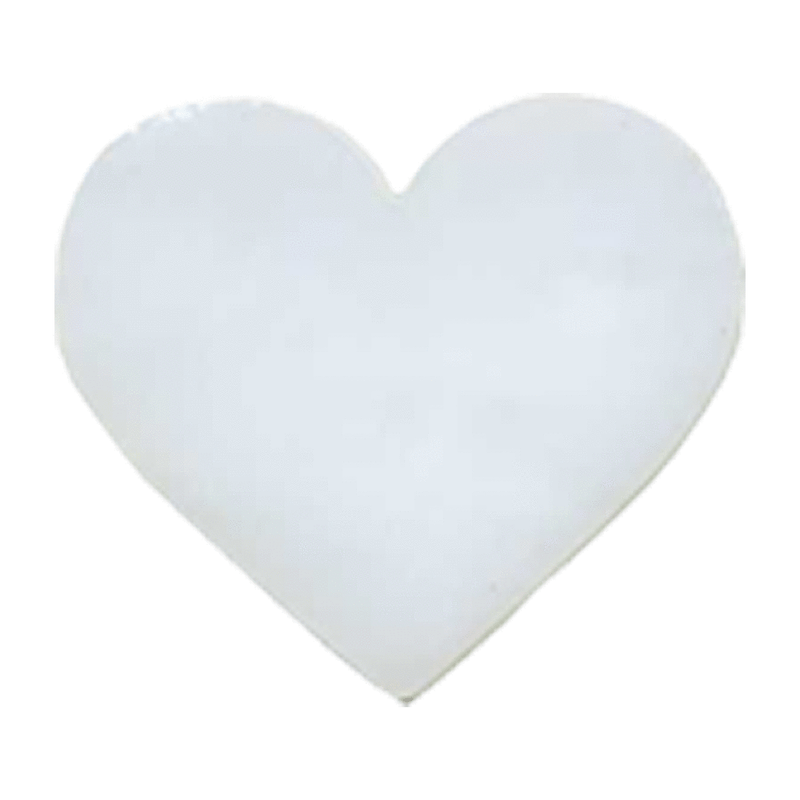 COE96 Fusible Precut Glass Heart - Opaque White