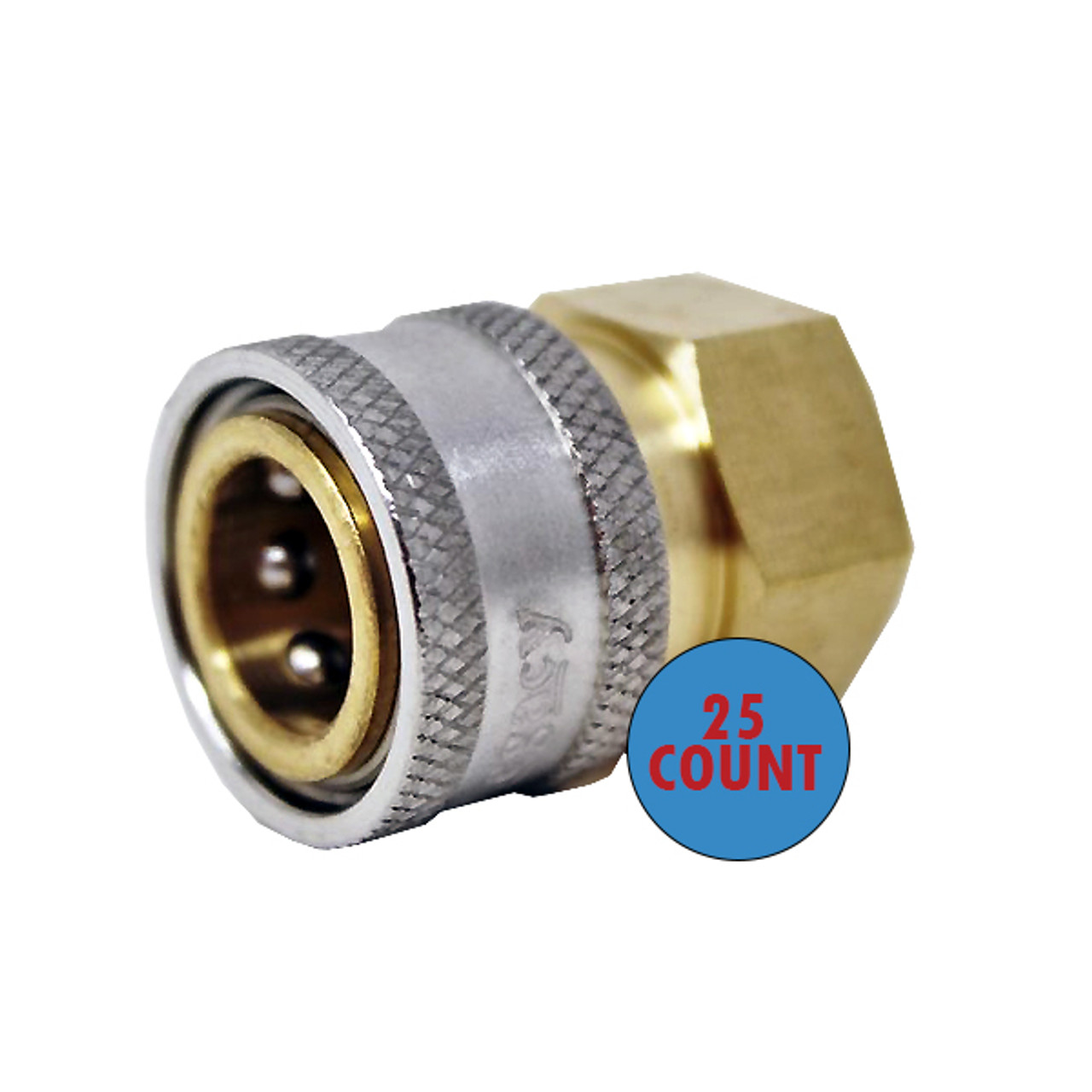 Legacy - Brass Quick Connect Female Coupler 1/4″ 5000 PSI (25 Count)