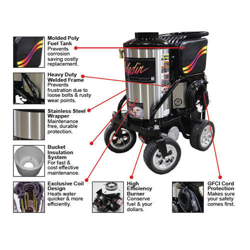 Aaladin Oil Fired Portable Pressure Washer 14423SS
