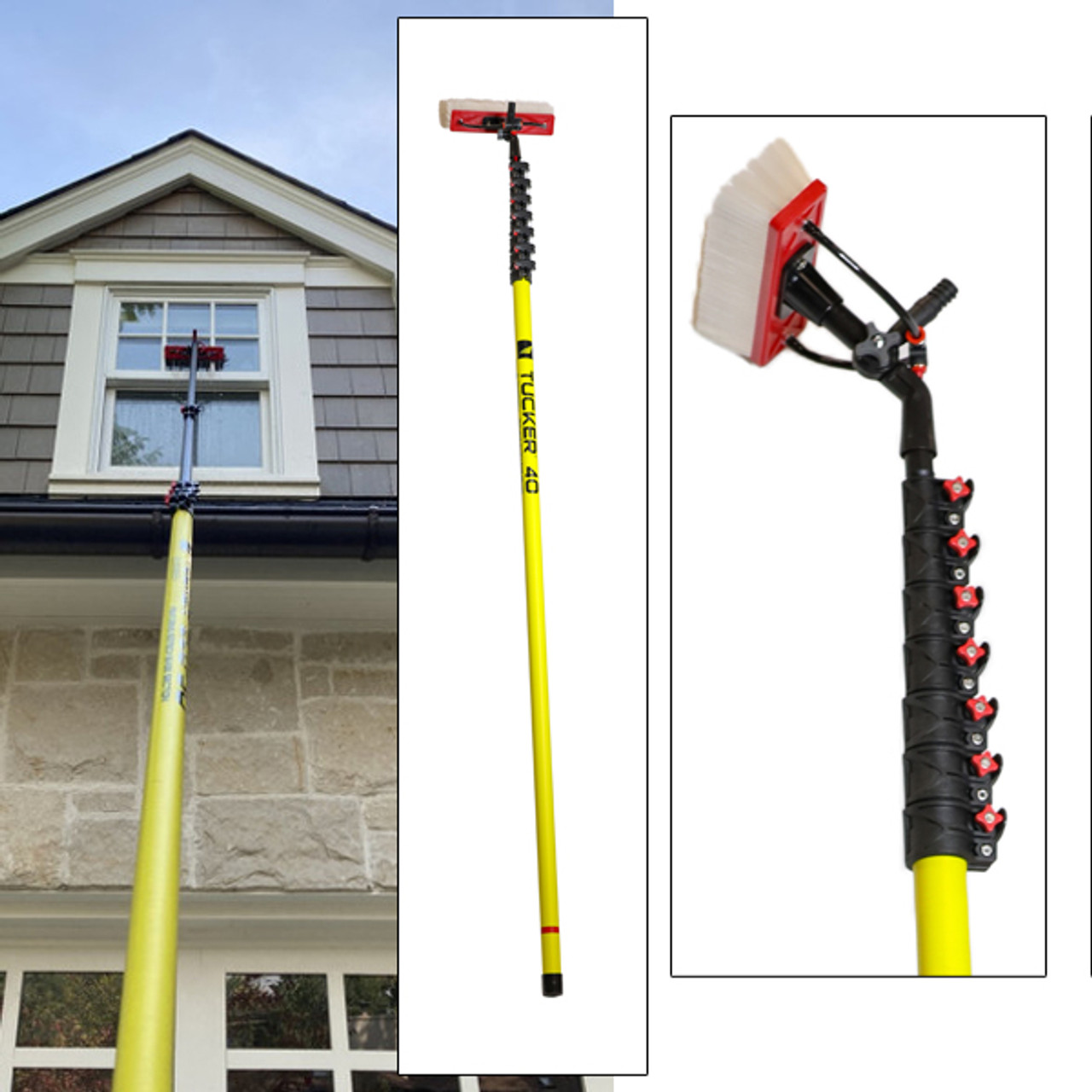 TUCKER® - 40 Window Cleaning Water Fed Pole - 3 Story