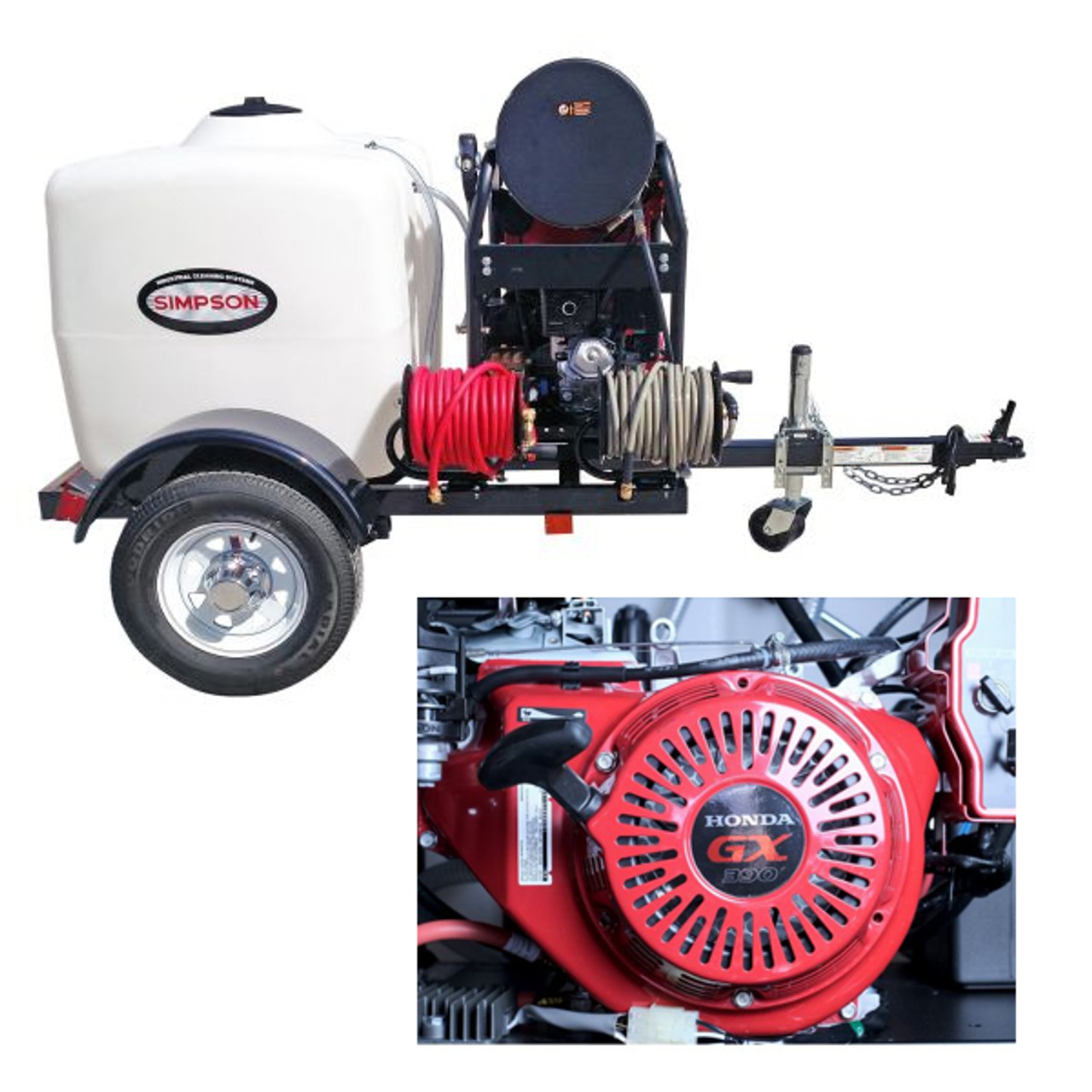 Simpson - 95005 4000PSI 4GPM Hot Water Trailer Pressure Washer w 