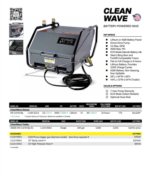 CLEAN WAVE – Battery-Powered Skid