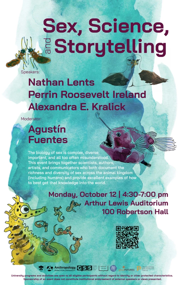 "Sex, Science, and Storytelling": Nathan Lents, Perrin Roosevelt Ireland, & Alexandra E. Kralick, moderated by Agustín Fuentes