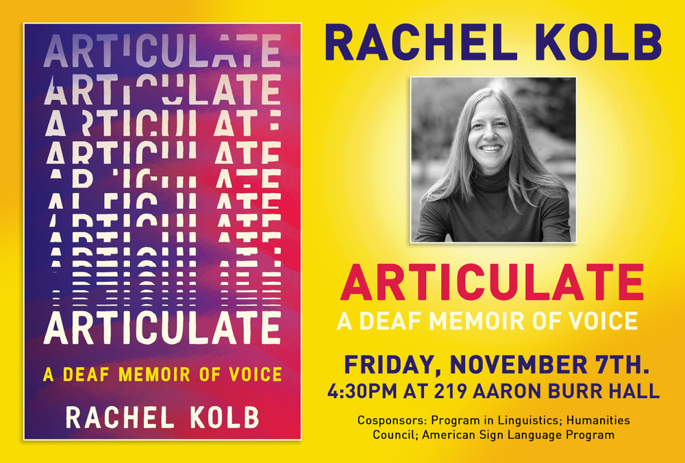 "Articulate” Book Talk with Rachel Kolb