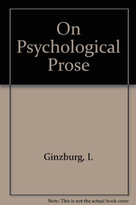 On Psychological Prose | | 9780691068497