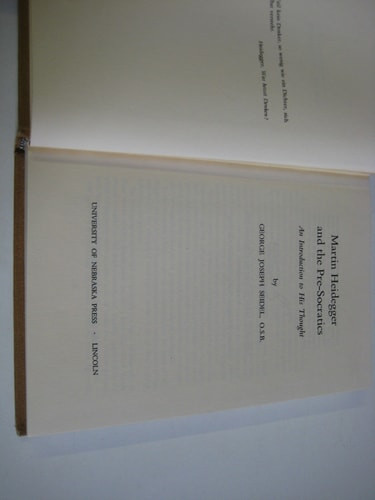 Martin Heidegger and the Pre-Socratics