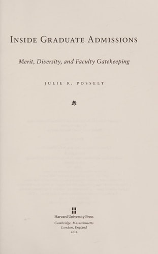 Inside Graduate Admissions | | 9780674088696