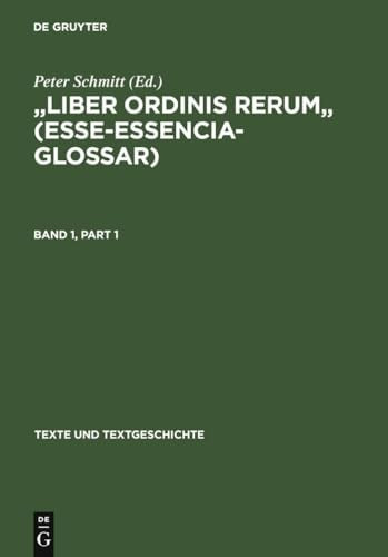 Liber Ordinis Rerum (Esse-Essencia-Glossar)