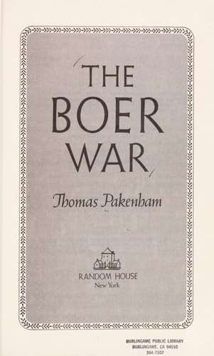 The Boer War | | 9780394427423
