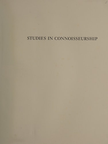 Studies in Connoisseurship