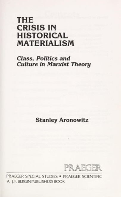 Crisis in Historical Materialism: Class, Politics, and Culture in Marxist Theory Crisis in Historical Materialism: Class, Politics, and Culture in Marxist Theory