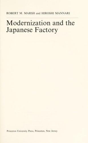 Modernization and the Japanese Factory | | 9780691093659