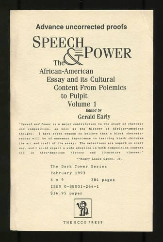 Speech and Power Volume 1