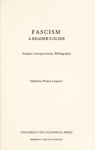 Fascism: A Readers' Guide