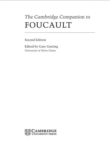 The Cambridge Companion to Foucault | | 9780521600538