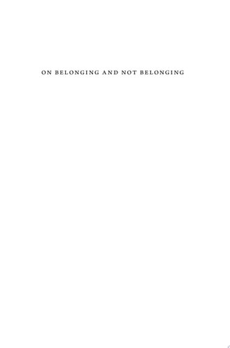 On Belonging and Not Belonging | | 9780691231679