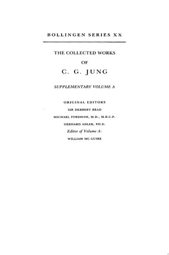 Collected Works of C. G. Jung, Supplementary Volume A | | 9780691098999