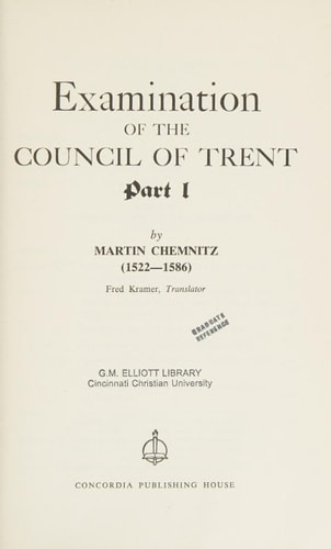 Examination of the Council of Trent | | 9780570032137