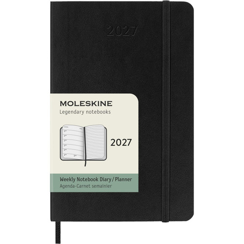Moleskine Classic 12 Month 2027 Weekly Planner, Soft Cover, Pocket (3.5" x 5.5"), Black, 144 pages