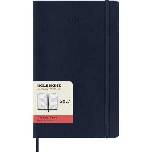 Moleskine Classic 12 Month 2027 Daily Planner, Soft Cover, Large (5" x 8.25"), Sapphire Blue, 400 pages