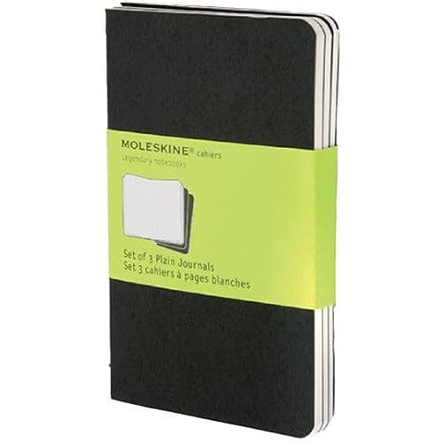 Moleskine Cahier Journal (Set of 3), Pocket, Plain, Black, Soft Cover (3.5 X 5.5): Set of 3 Plain Journals