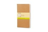 Moleskine Cahier Journal (Set of 3), Large, Plain, Kraft Brown, Soft Cover (5 X 8.25): Set of 3 Plain Journals