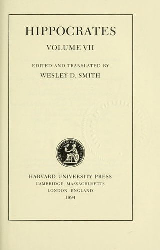 Hippocrates, Volume VI