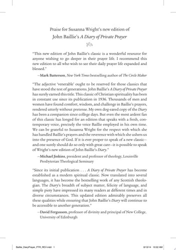 Diary of Private Prayer (Updated, Revised)