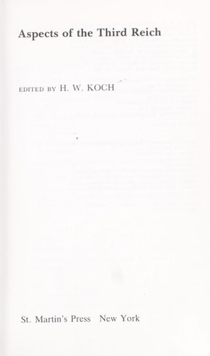 Aspects of the Third Reich