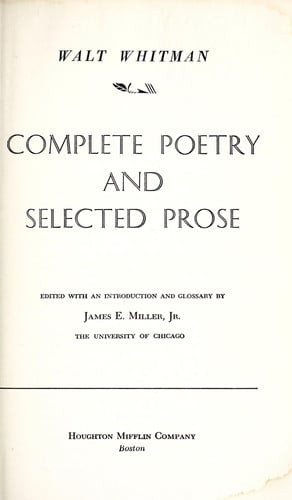 Walt Whitman: Poetry and Prose (LOA #3)