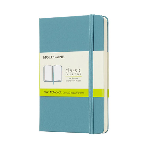 Moleskine Classic Notebook, Pocket, Plain, Blue Reef, Hard Cover (3.5 x 5.5)
