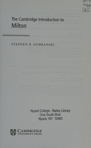 The Cambridge Introduction to Milton
